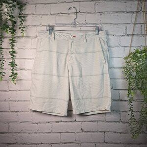 O'NEILL GOLF SHORTS HYBRID GRAY WHITE PLAID ZIP POCKETS MENS SIZE 33